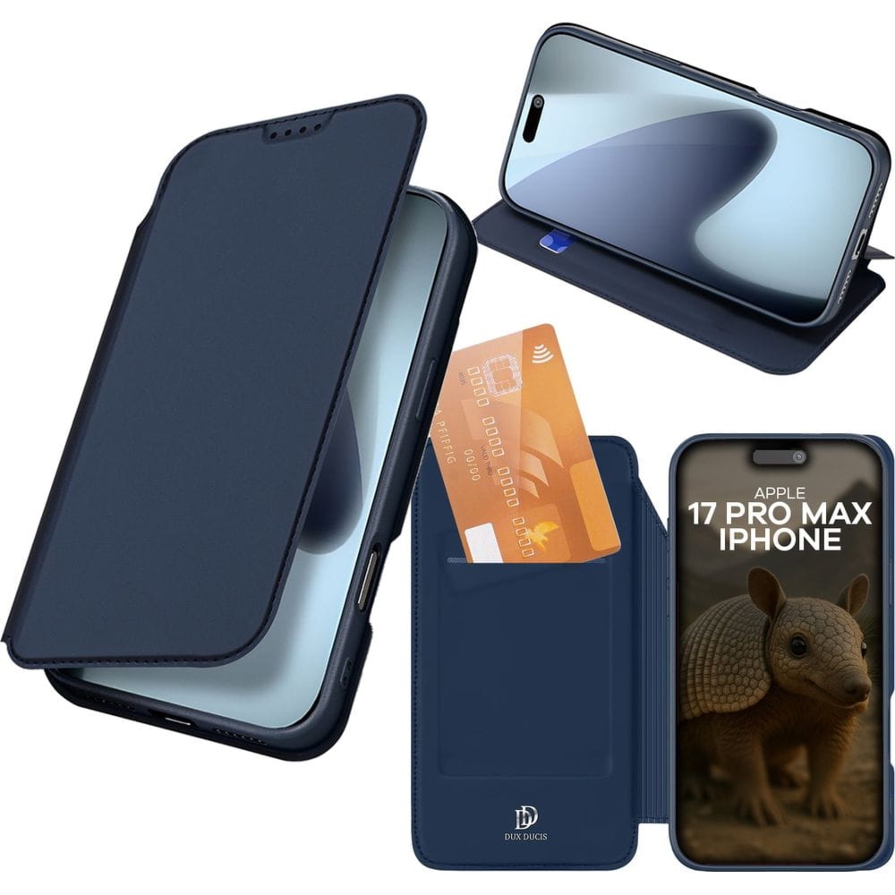 Etui z klapką Dux Ducis Skin Pro do iPhone 17 Pro Max, granatowe