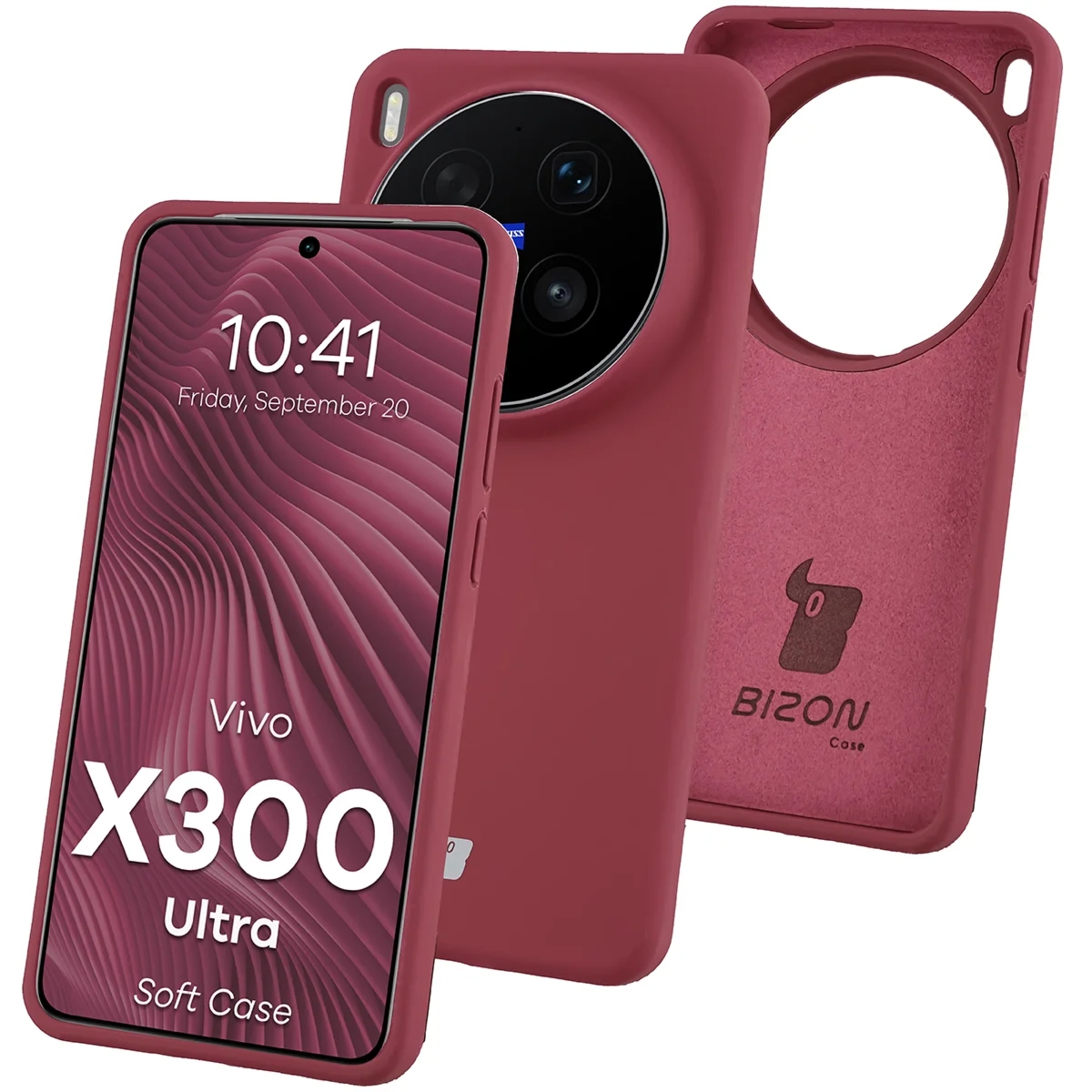 Silikonowe etui Bizon Soft Case do Vivo X300 Ultra, ciemnofioletowe