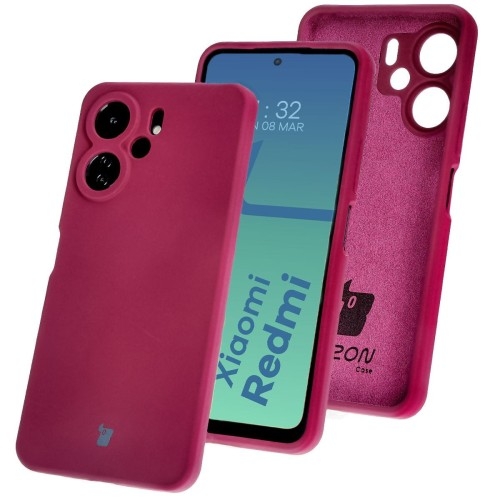 Image of Silikonowe etui Bizon Soft Case do Xiaomi Redmi 13C 4G / Xiaomi Redmi 13C 5G / Xiaomi Poco C65, ciemnofioletowe