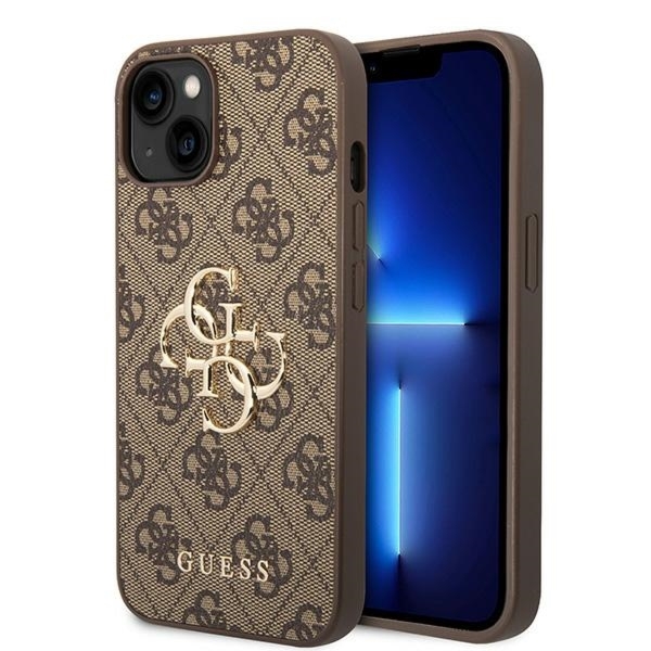 Etui Guess Hardcase 4G Big Metal Logo do iPhone 15 Pro, brązowe