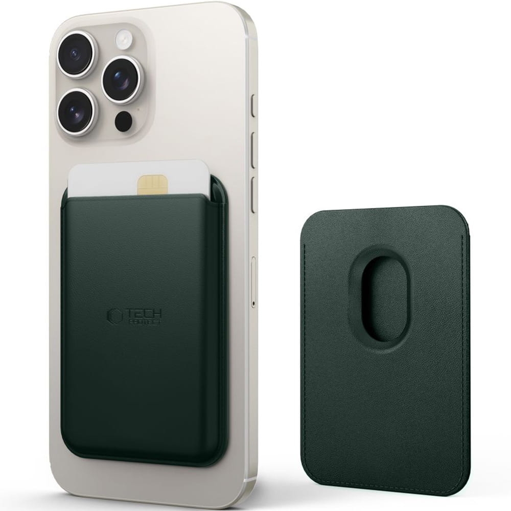 Image of Portfel na karty Tech-Protect MagWallet do MagSafe, zielony