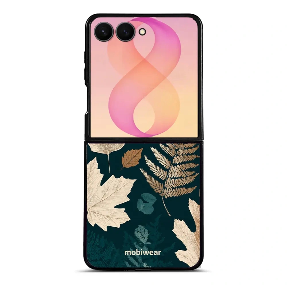 Etui ochronne do Galaxy Z Flip8, Mobiwear Glossy Case, zielnik z liści i paproci