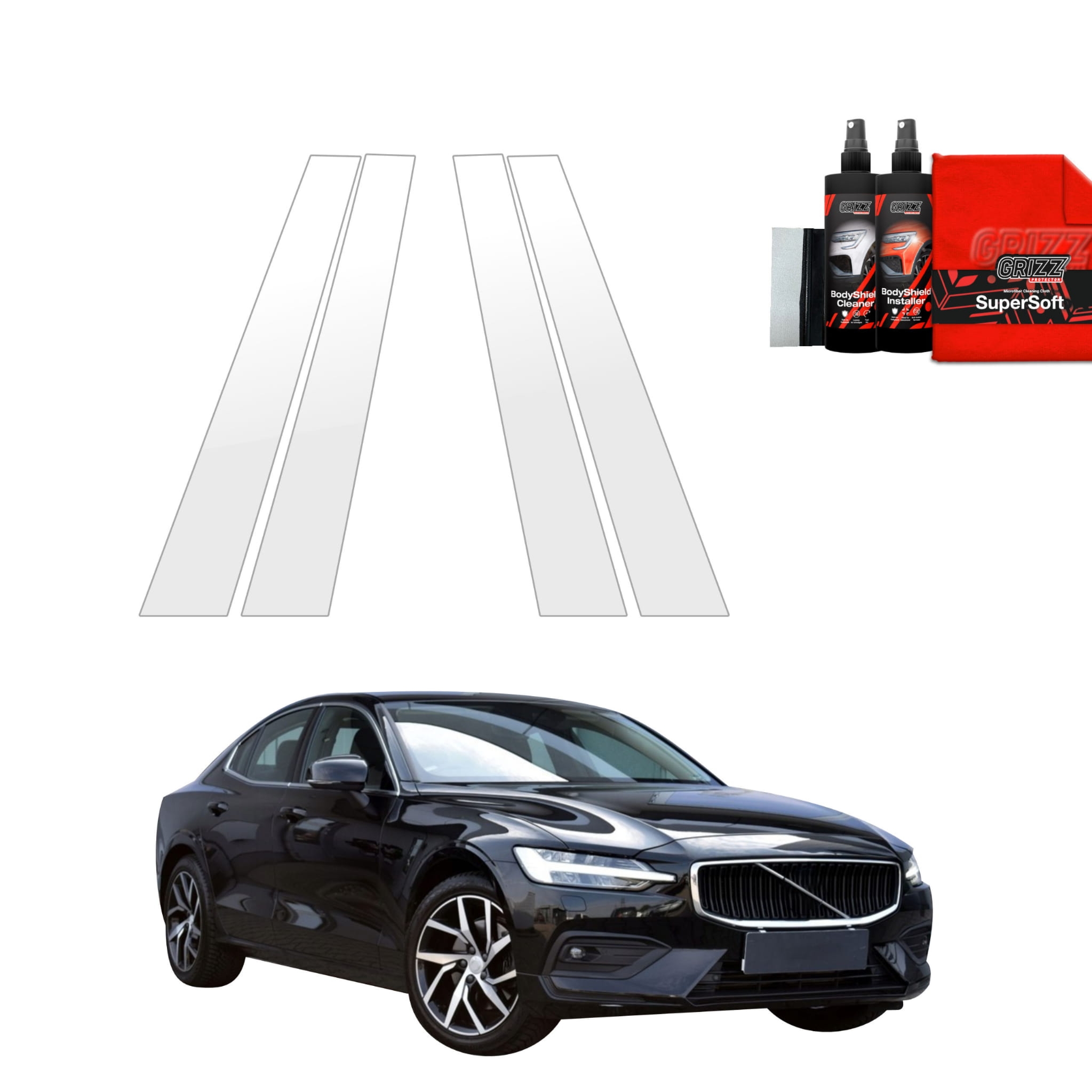 4w1 Folia ochronna na słupki Grizz Protector do Volvo S60 3 Sedan 4D (2019-2024)