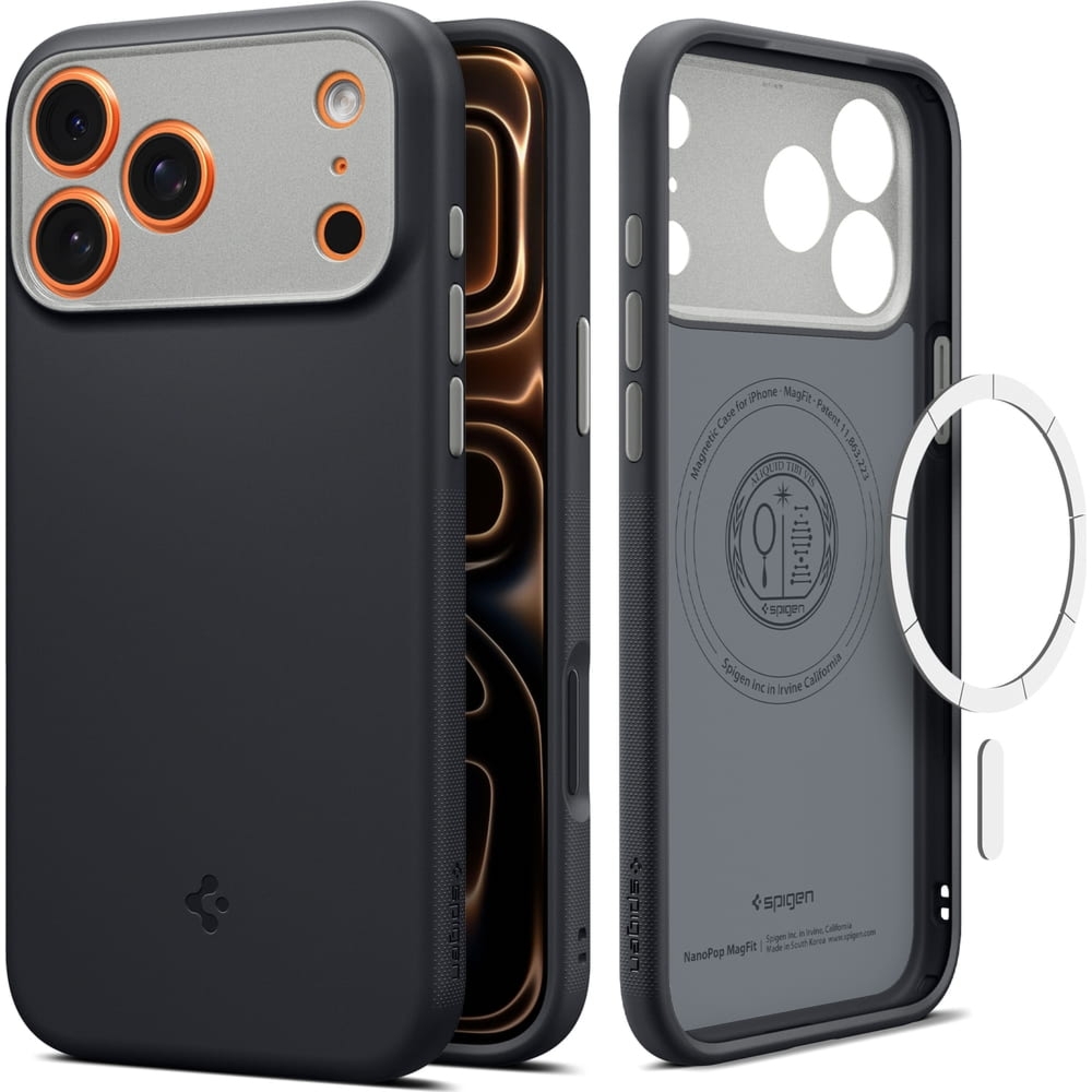 Etui Spigen Nano Pop Mag do MagSafe do iPhone 17 Pro Max, czarno-szare