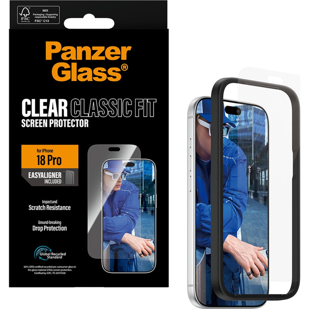 Szkło hartowane z aplikatorem PanzerGlass Classic Fit EasyAligner do iPhone 18 Pro