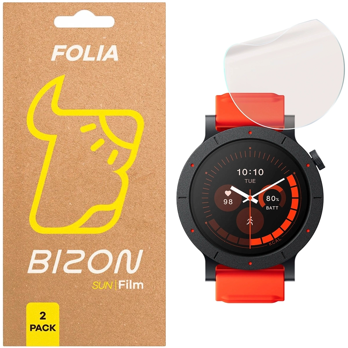 Folia matowa Bizon Watch Film Sun Duo do Nothing CMF Watch 3 Pro, 2 sztuki