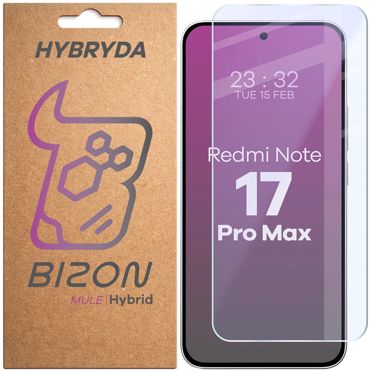 Elastyczne szkło hybrydowe Bizon Hybrid Mule do Xiaomi Redmi Note 17 Pro Max 5G