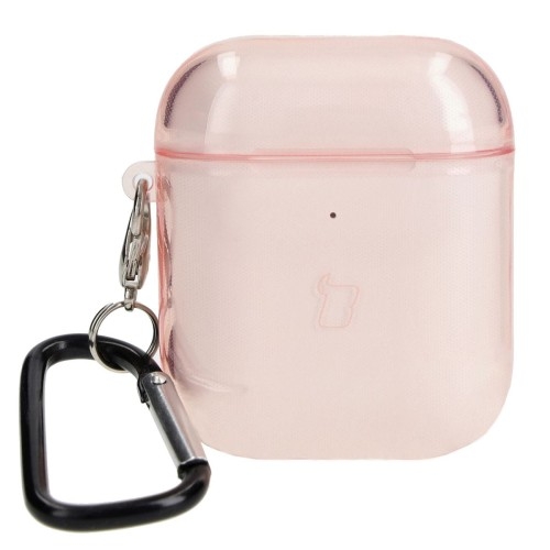 Image of Etui Bizon Case Headphone Clear do Airpods 1/2, przezroczysto-różowe