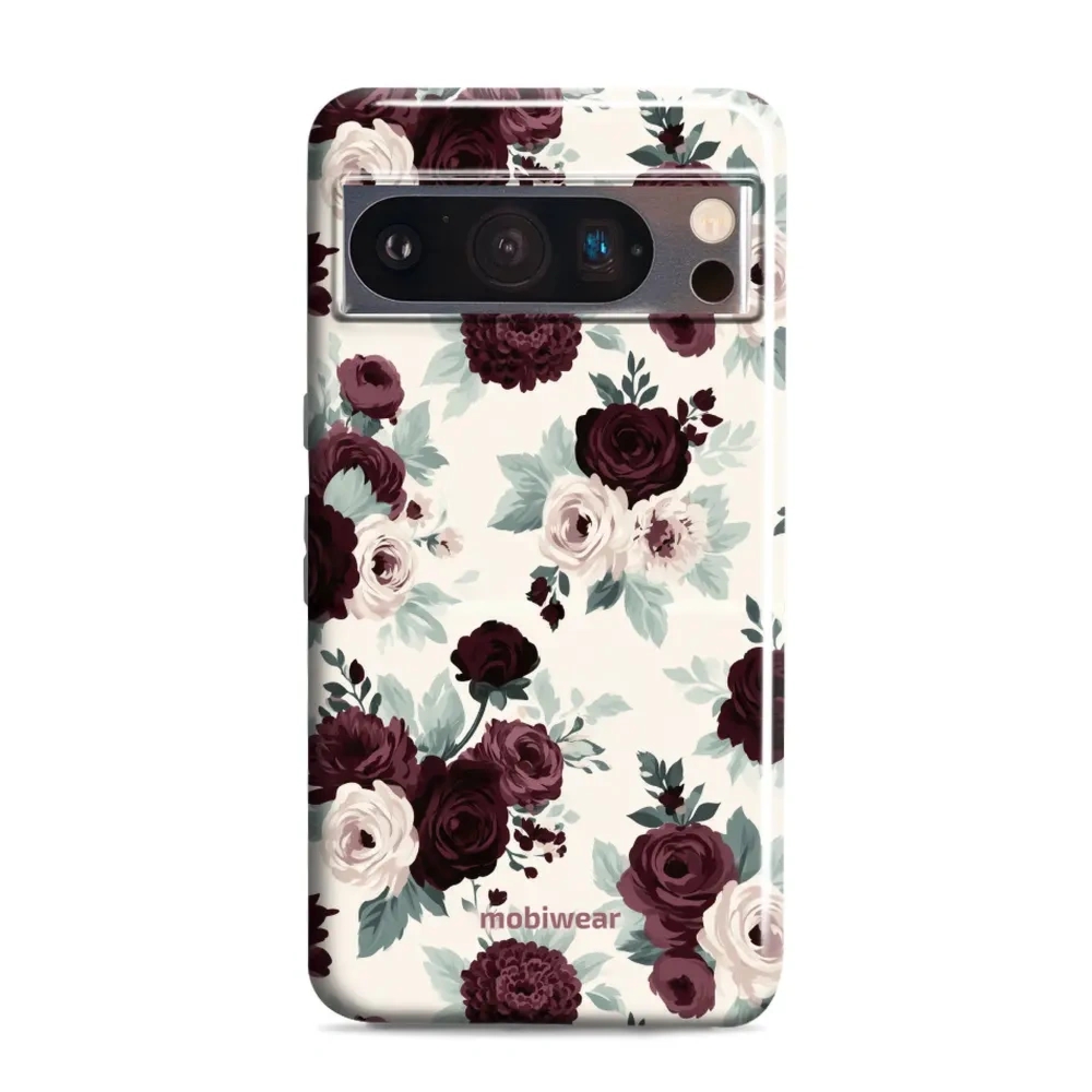 Etui ochronne do Google Pixel 8 Pro, Mobiwear Elite Pro, róże z szałwią na kremie