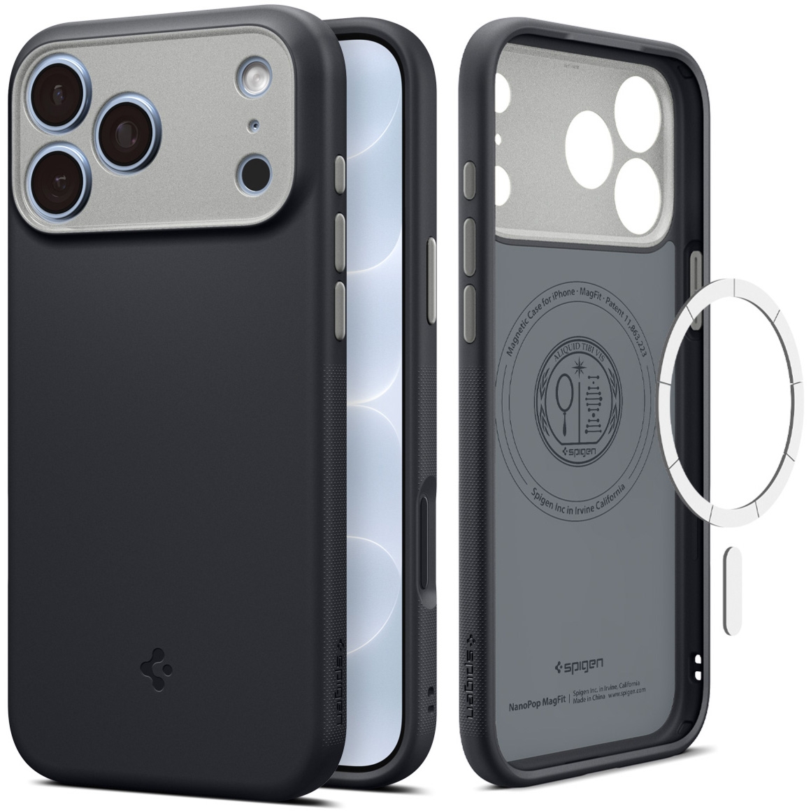 Etui Spigen Nano Pop Mag do MagSafe do iPhone 18 Pro Max, czarno-szare