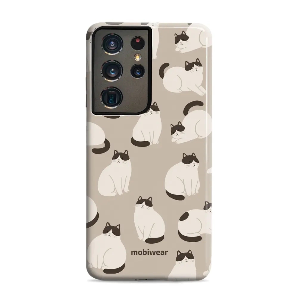 Etui ochronne do Galaxy S21 Ultra, Mobiwear Elite Pro, kawa miau