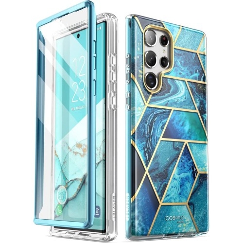 Image of Etui pancerne Supcase i-Blason Cosmo SP Galaxy S22 Ultra 5G, marmurowe niebieskie