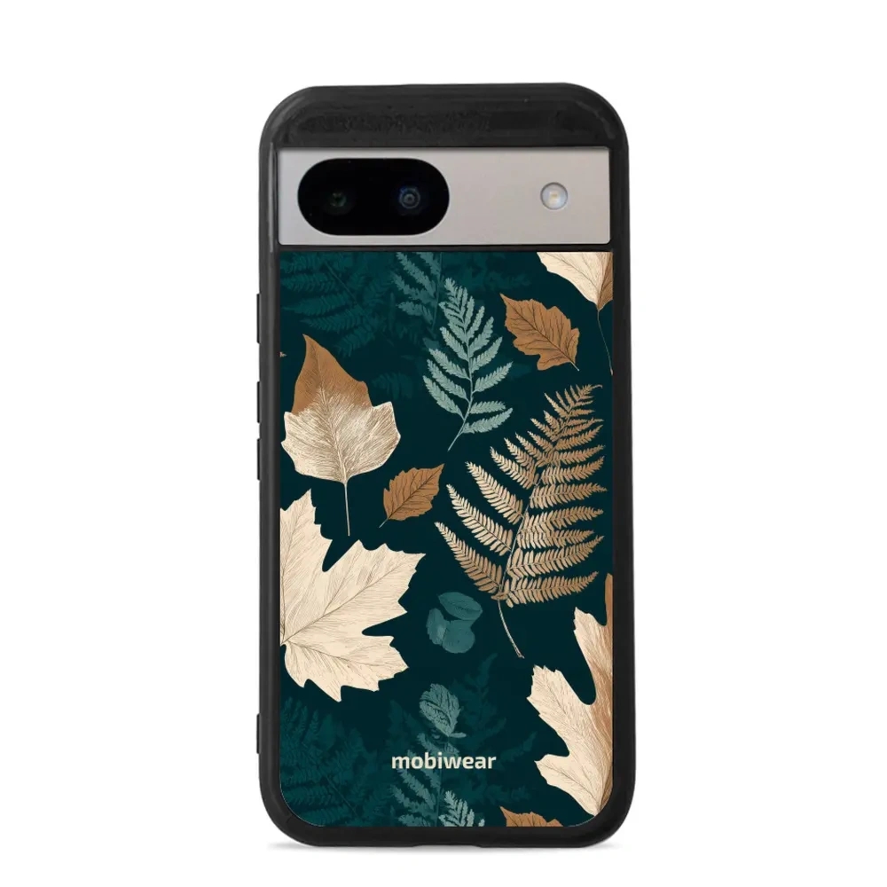 Etui ochronne do Google Pixel 8a, Mobiwear Glossy Case, zielnik z liści i paproci