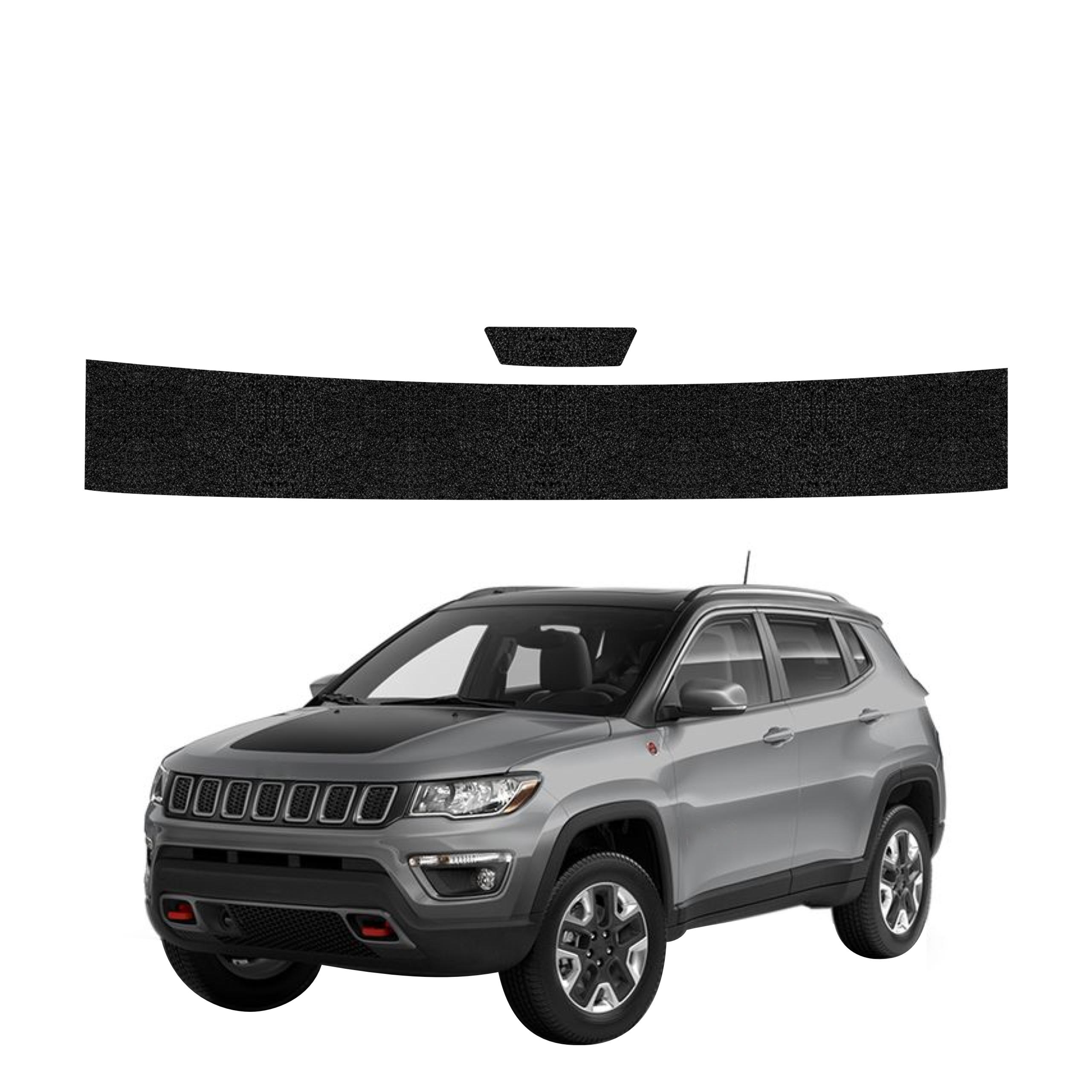 2w1 Czarna powłoka techniczna Grizz Protector na próg bagażnika Jeep Compass (2020-2024)