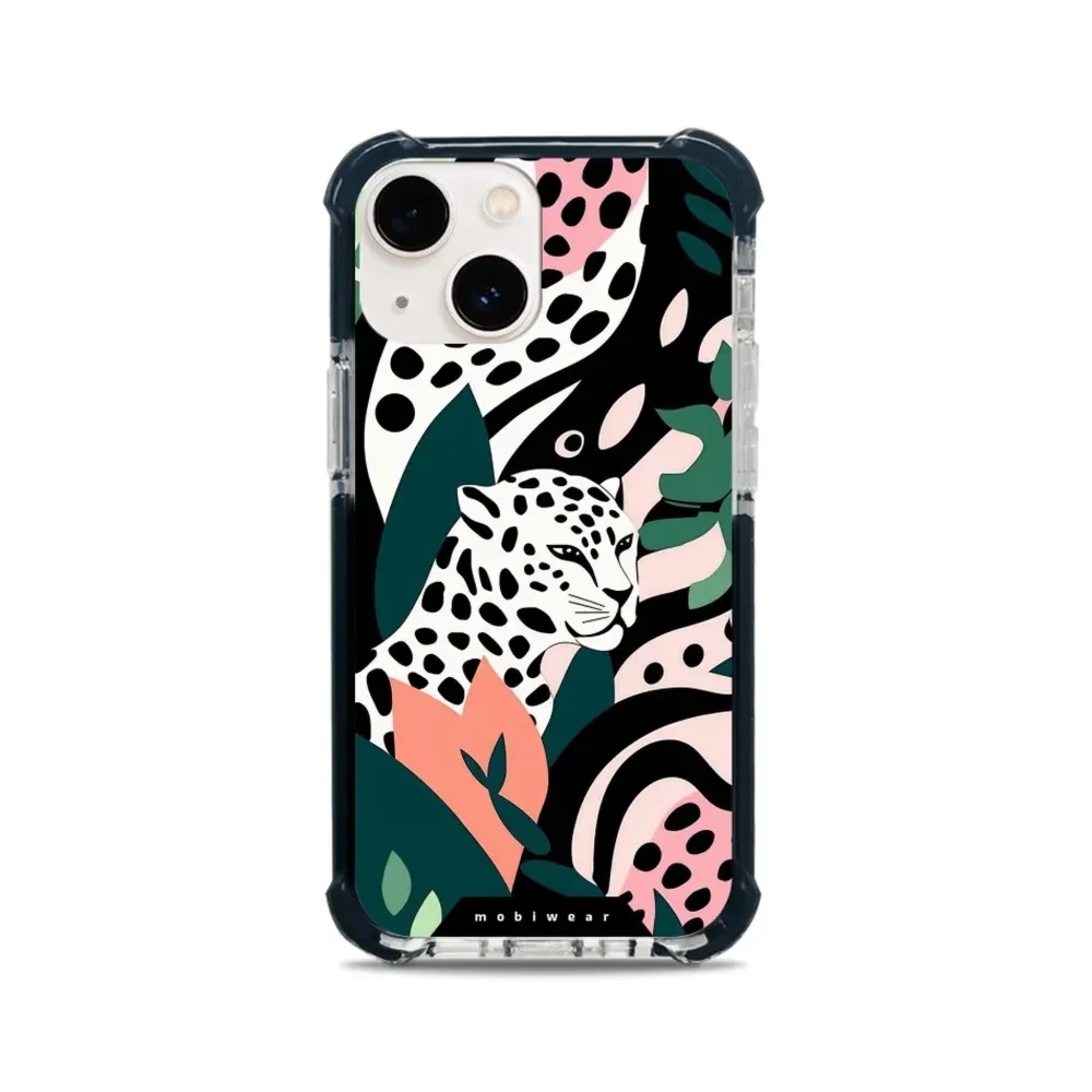 Etui ochronne do iPhone 13 Mini do MagSafe, Mobiwear Elite Bumper, tropikalny gepard