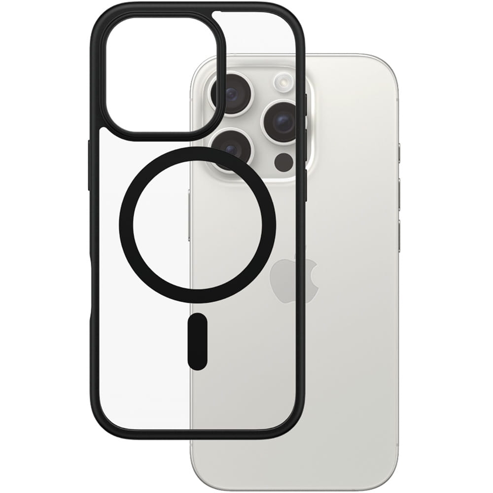 Image of Etui pancerne PanzerGlass HardCase MagSafe do iPhone 16 Pro, przezroczysto-czarne