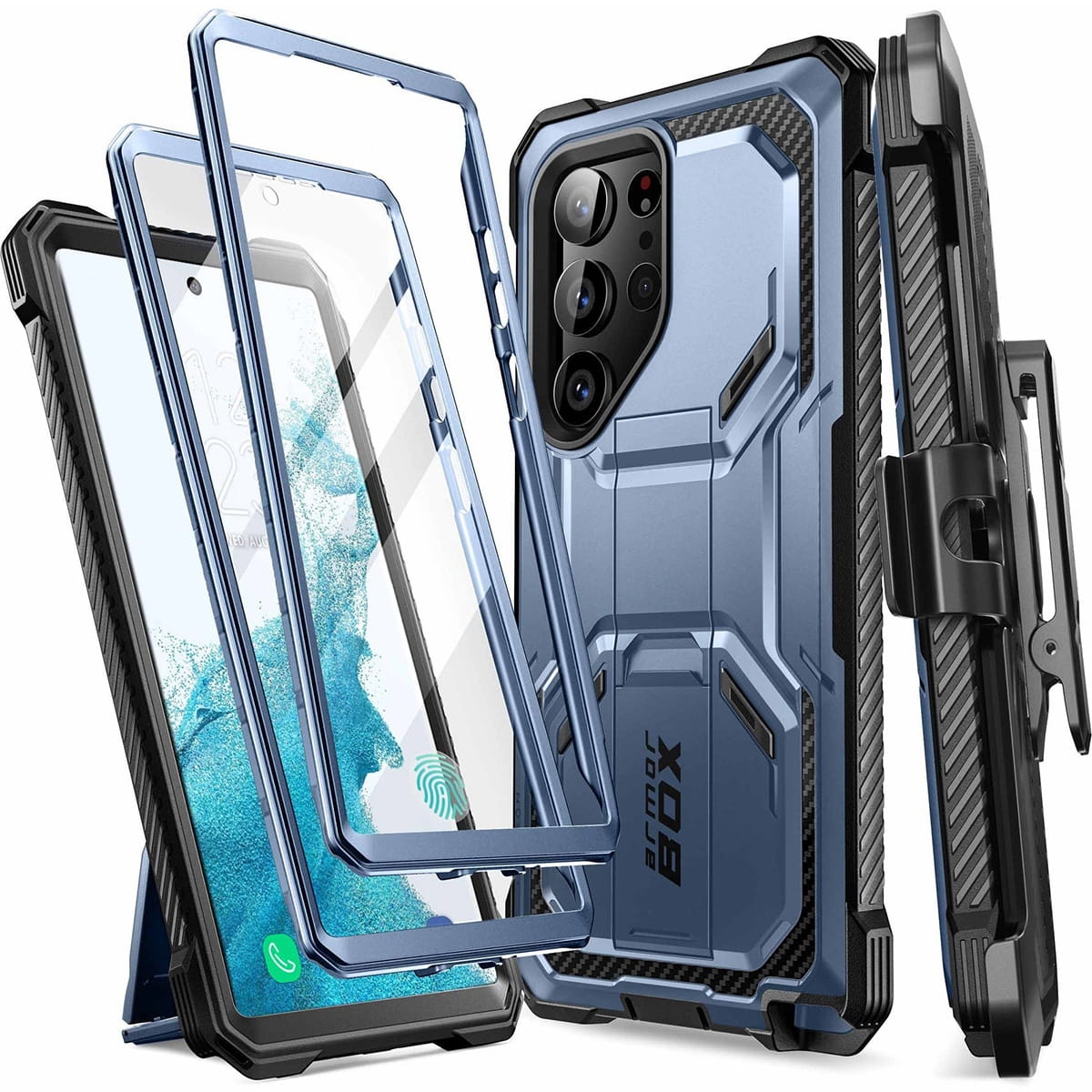 Image of Etui pancerne Supcase i-Blason Armorbox SP+noSP do Galaxy S23 Ultra 5G, niebieskie
