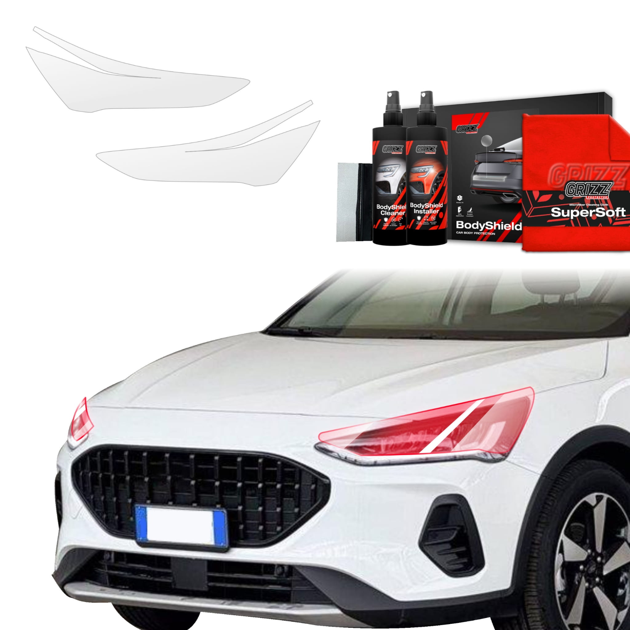 2w1 Folia ochronna na lampy Grizz Protector do Ford Focus Active X Kombi Facelift (2021-2025)