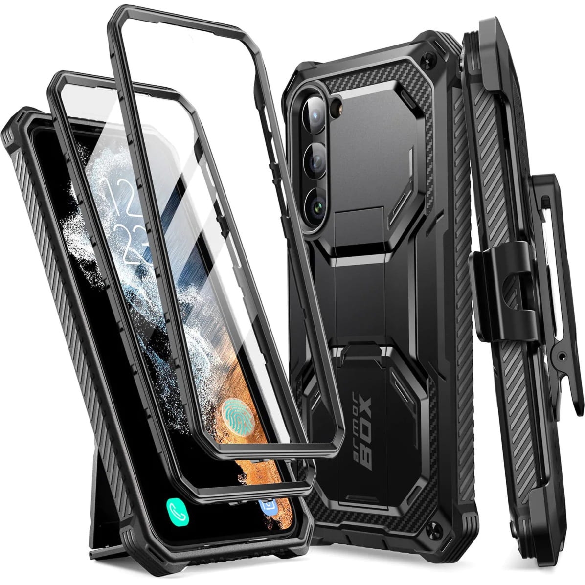 OUTLET: Etui pancerne Supcase i-Blason Armorbox SP+noSP do Galaxy S23 5G, czarne