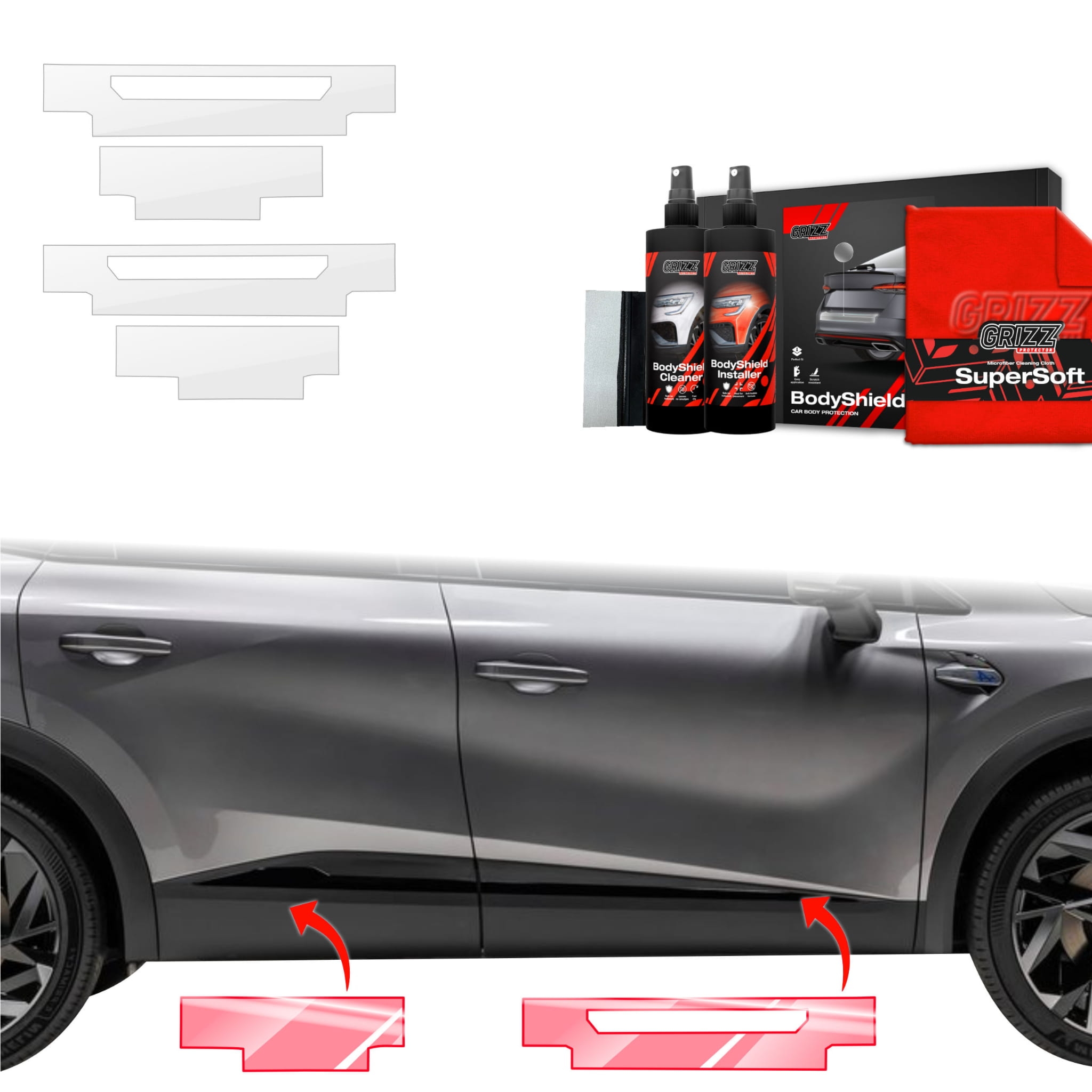 4w1 Folia ochronna Grizz Protector na progi do Renault Captur (2024-2026)
