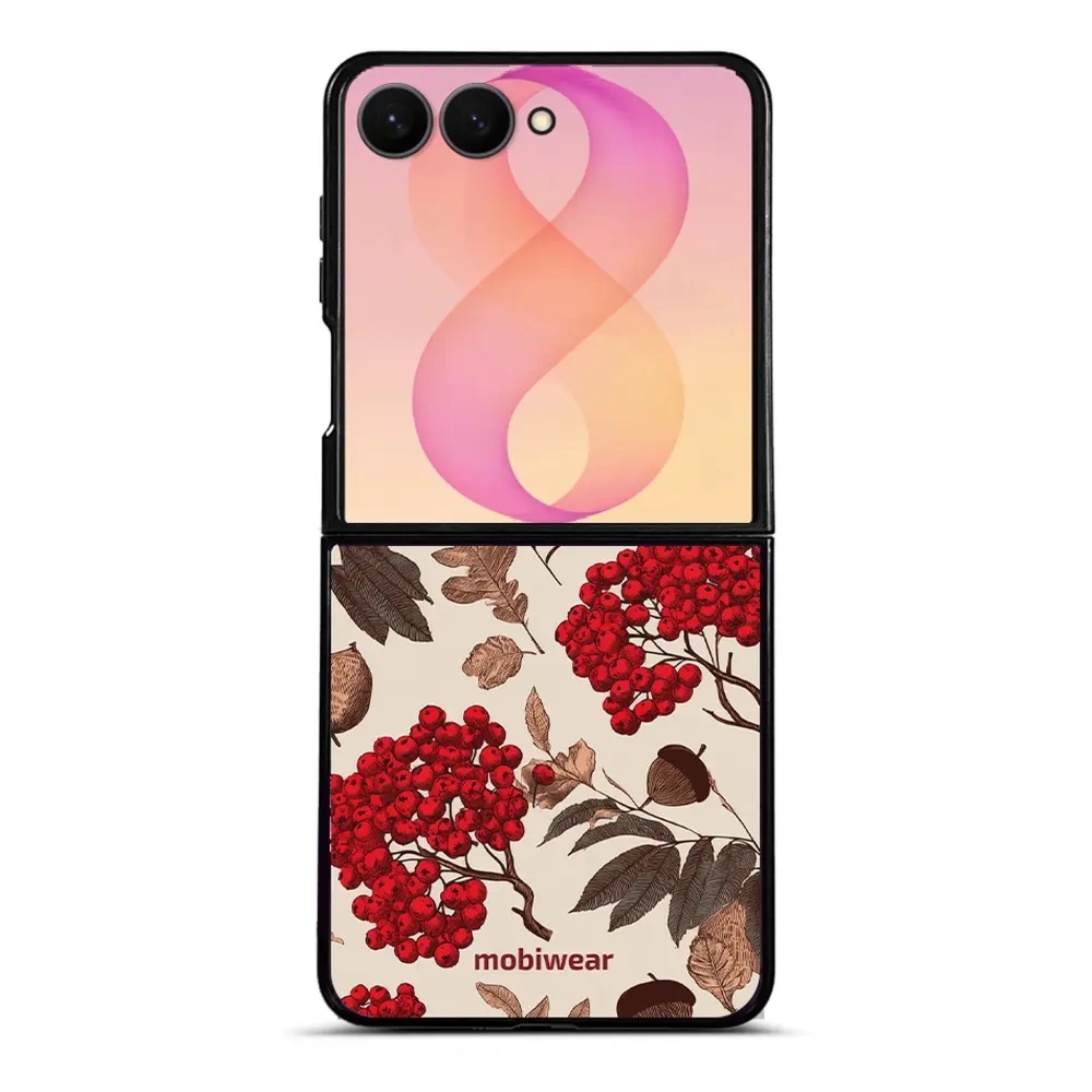 Etui ochronne do Galaxy Z Flip8, Mobiwear Glossy Case, jarzębina na ecru