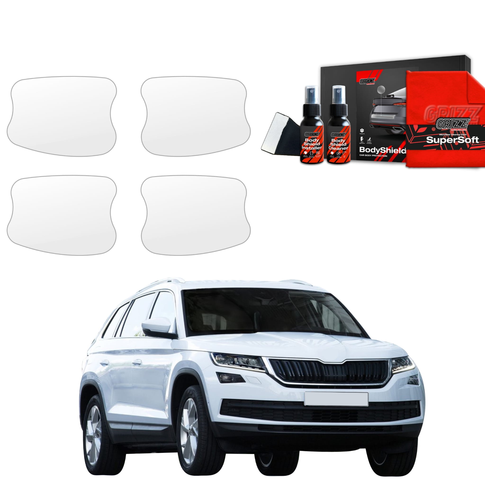 4w1 Folia ochronna pod klamki Grizz Protector do Skoda Kodiaq (2016-2023)