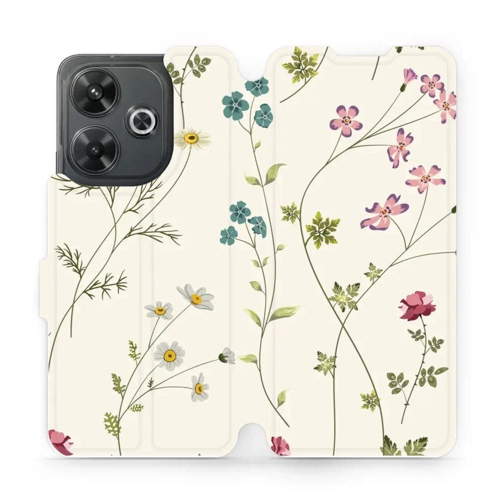 Etui z klapką do Xiaomi Redmi 13 4G, Mobiwear Book, polne kwiaty