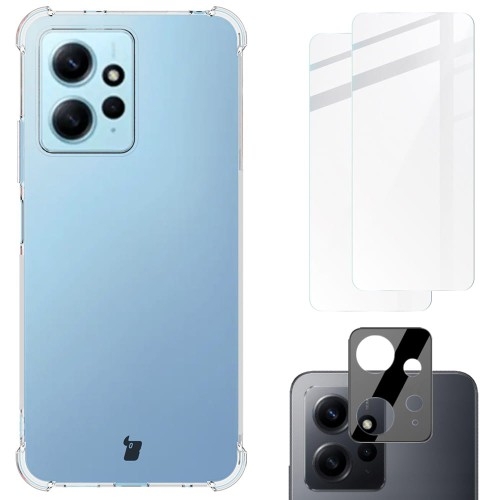 Image of Etui + 2x szkło + obiektyw Bizon Case Clear Pack do Xiaomi Redmi Note 12 4G, przezroczyste