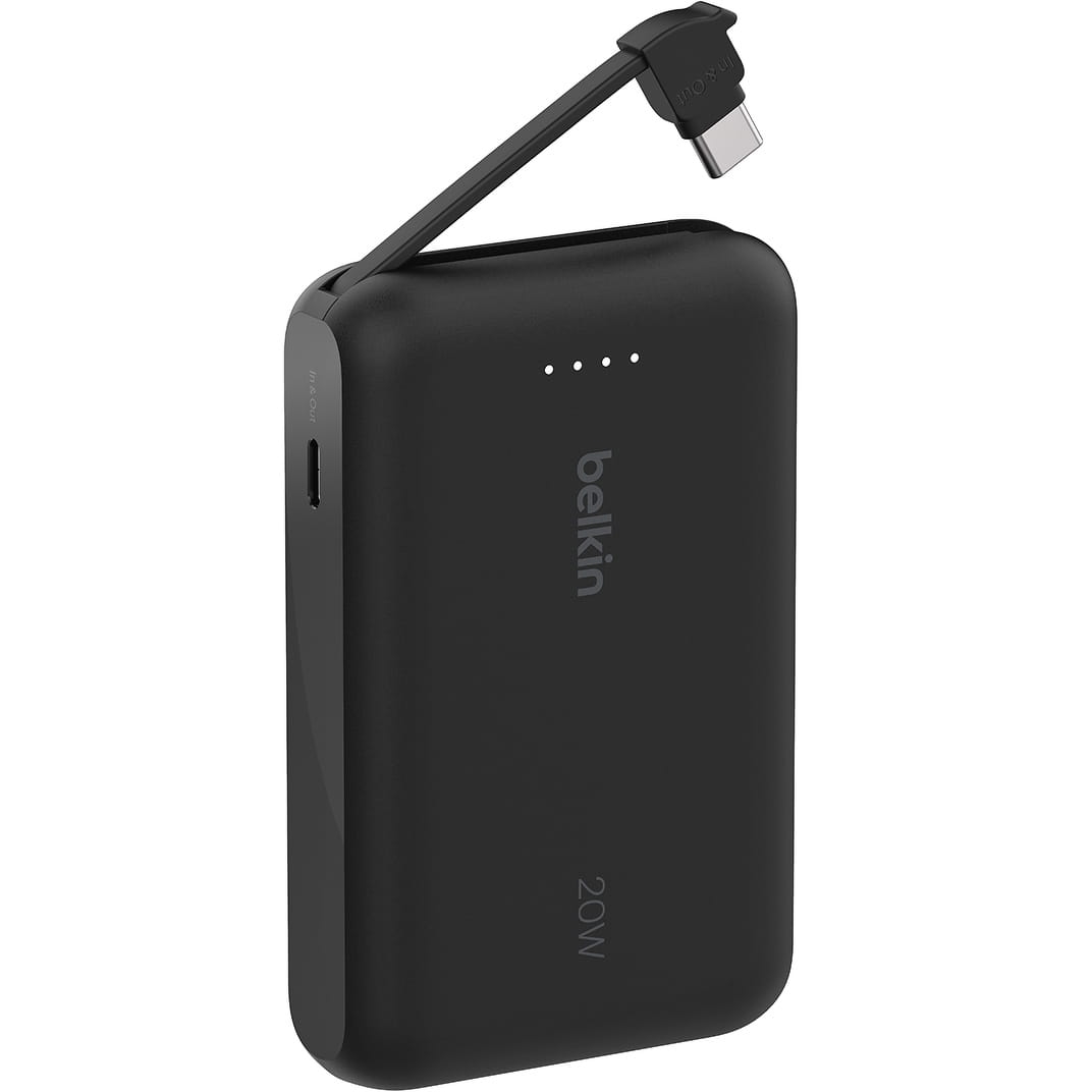 Image of Bateria Belkin Boost Power Bank 10K 20W 10000 mAh z kablem USB-C PD, czarna