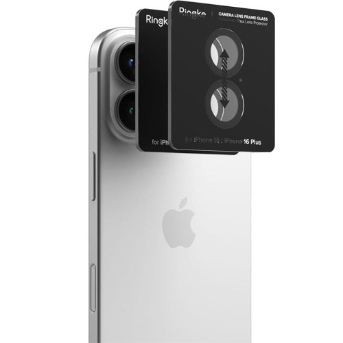 Image of Nakładki na aparat Ringke Camera Lens Frame Glass do iPhone 16 / 16 Plus, 2-Pack, czarne