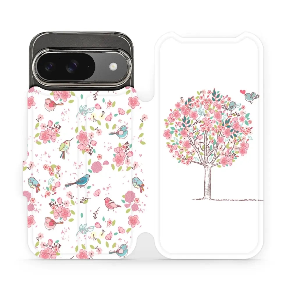 Etui z klapką do Google Pixel 9, Mobiwear Book, różowy gaj