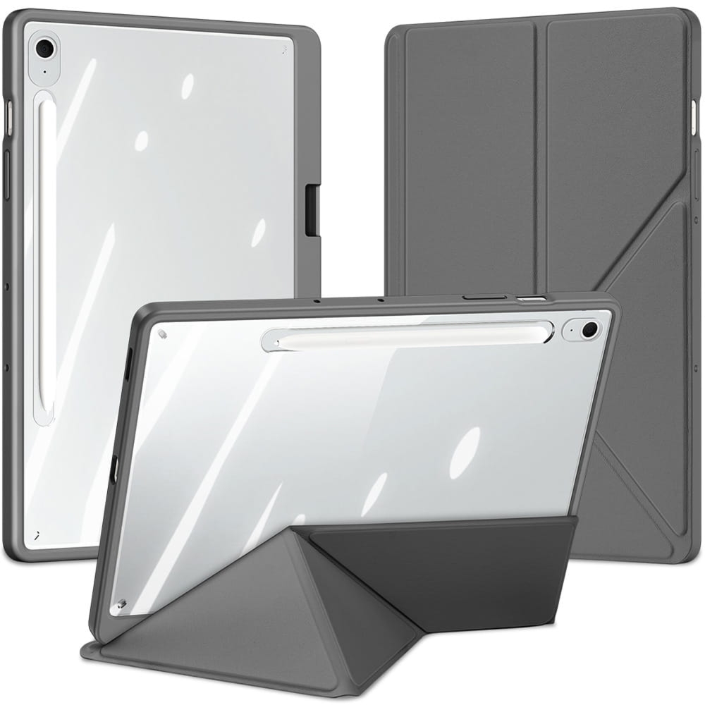 Etui z klapką Dux Ducis Magi do Galaxy Tab S10 FE Plus, przezroczysto-szare