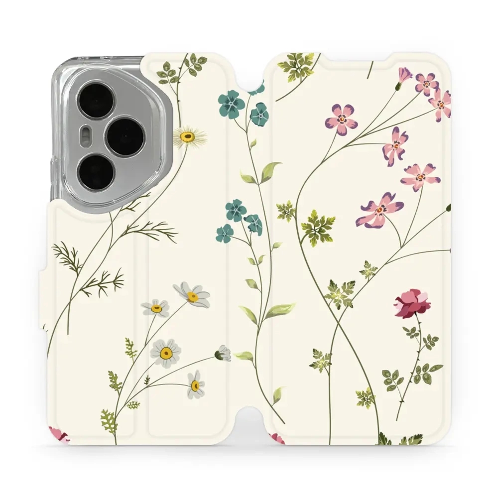 Etui z klapką do Honor 400 Pro 5G, Mobiwear Book, polne kwiaty