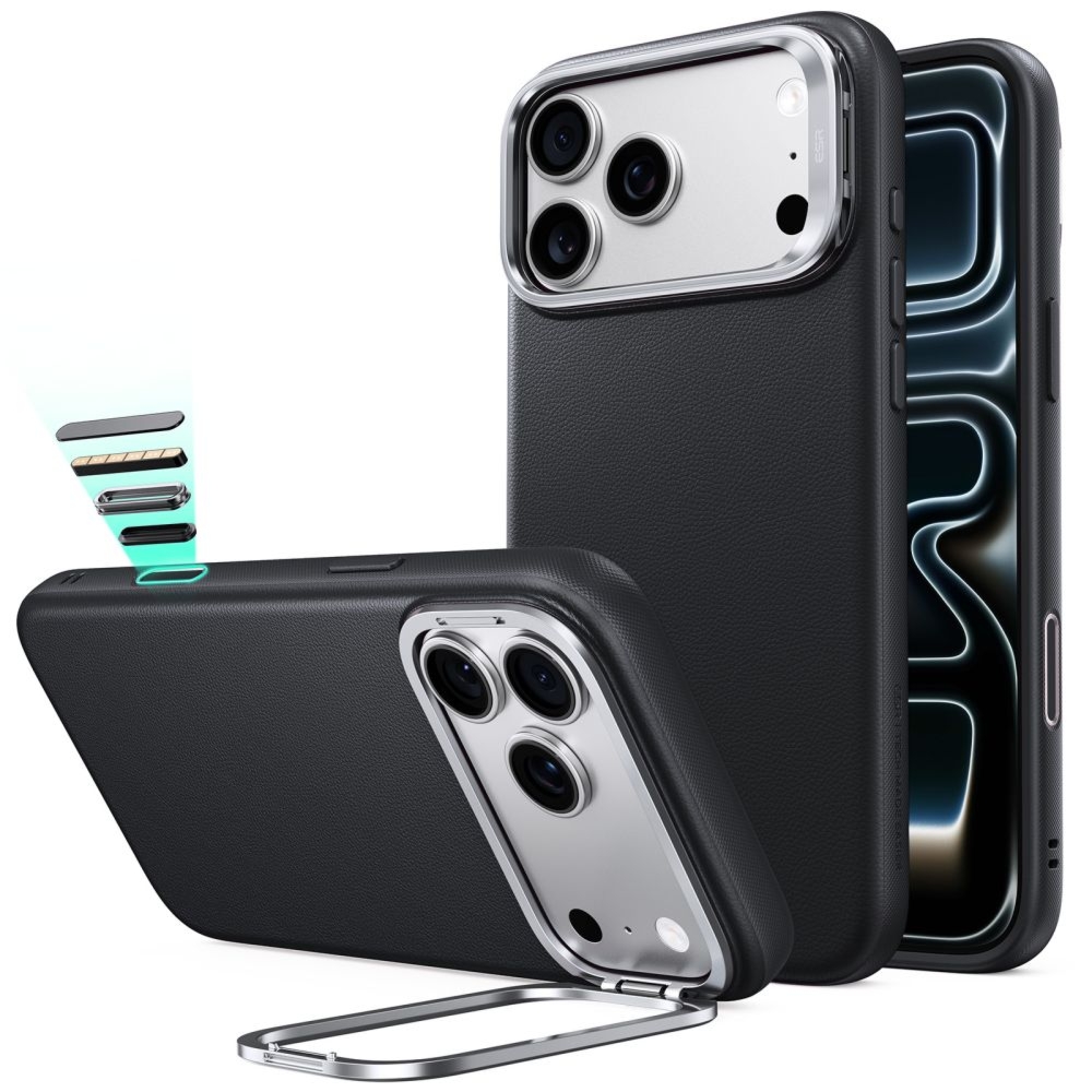 Etui skórzane z podstawką ESR Atelier Kickstand do MagSafe do iPhone 18 Pro Max / 17 Pro Max, czarne