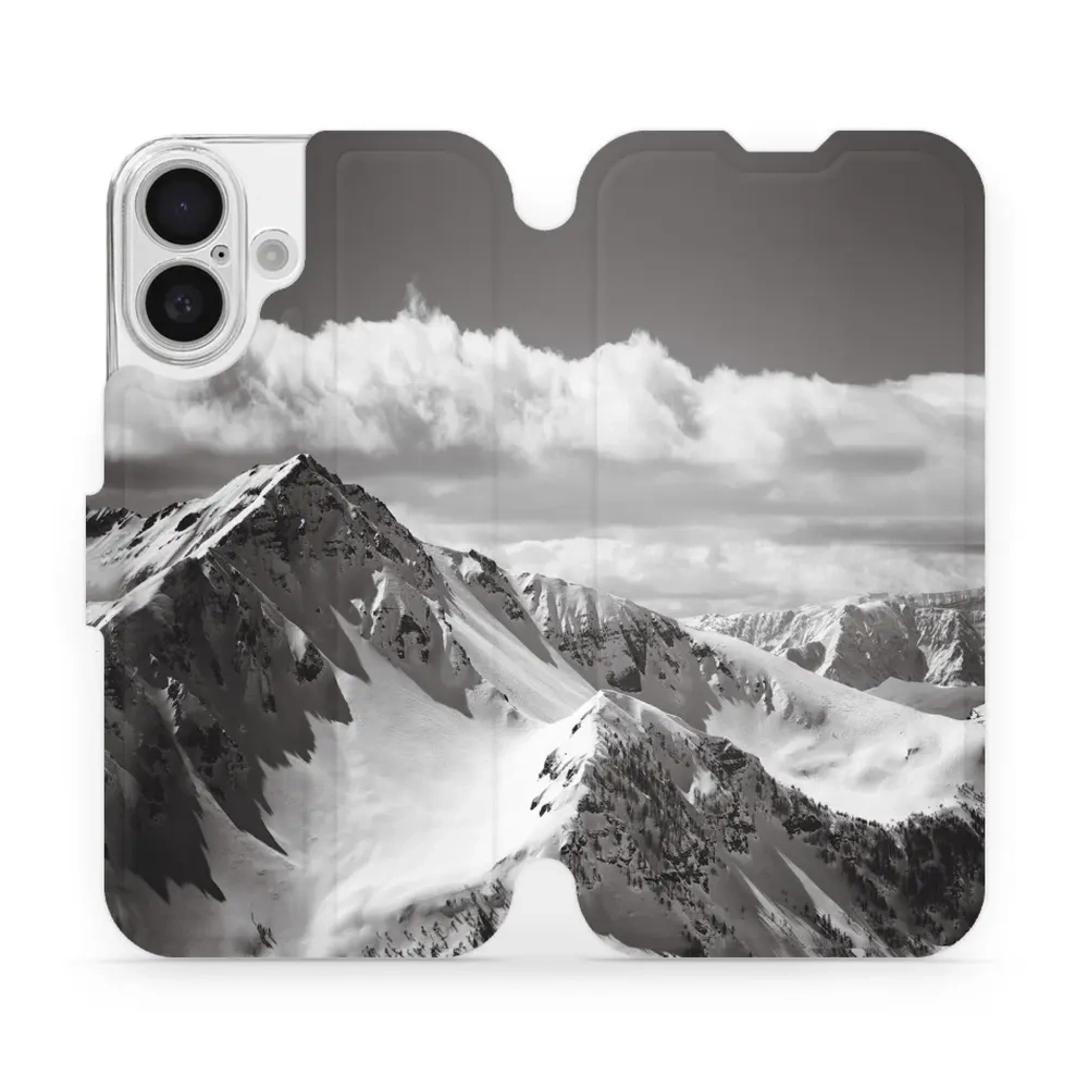 Etui z klapką do iPhone 16, Mobiwear Book, górski szczyt