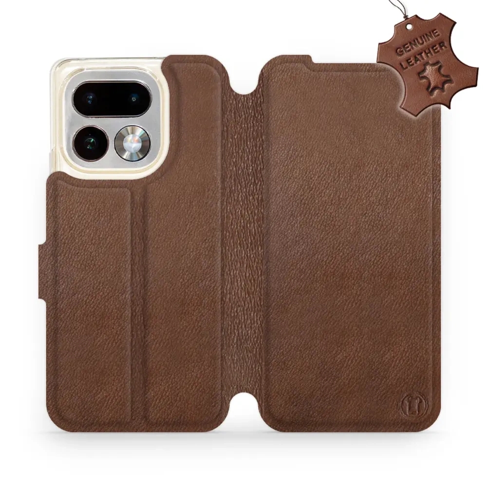 Etui z naturalnej skóry do Realme 16 Pro 5G, Mobiwear Leather, brązowe