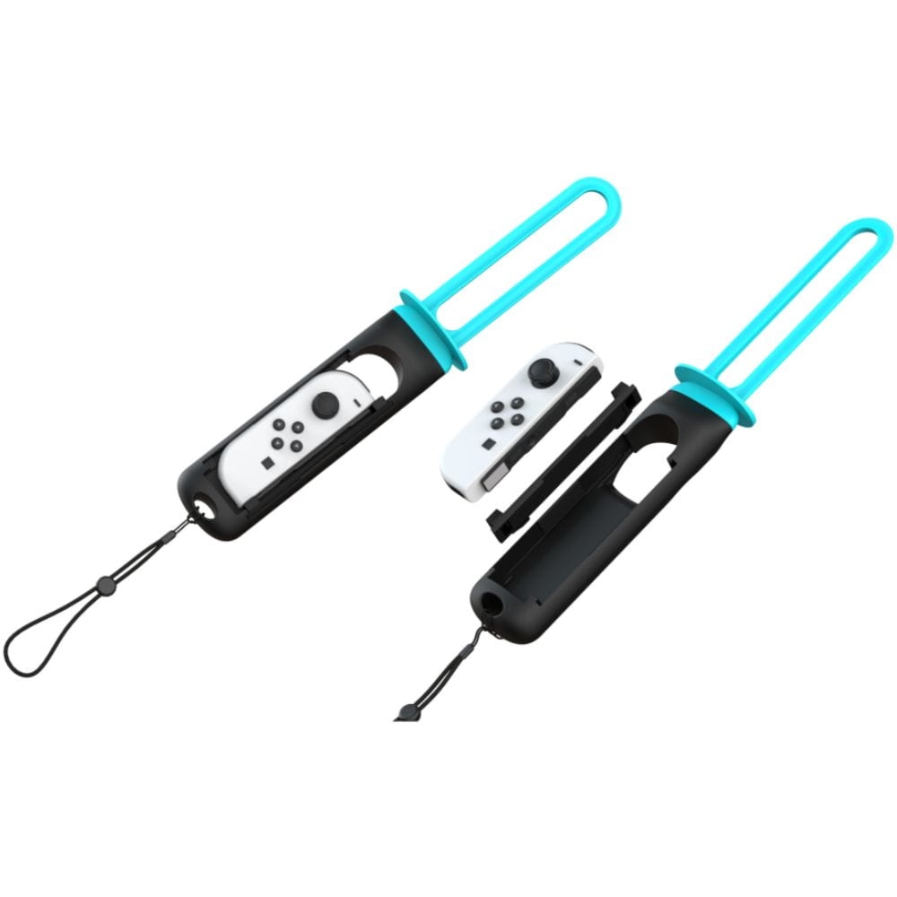 Uchwyt/nakładki miecze YAXO Sword Set do Joy-Con Nintendo Switch/Nintendo Switch 2, pomarańczowy/niebieski