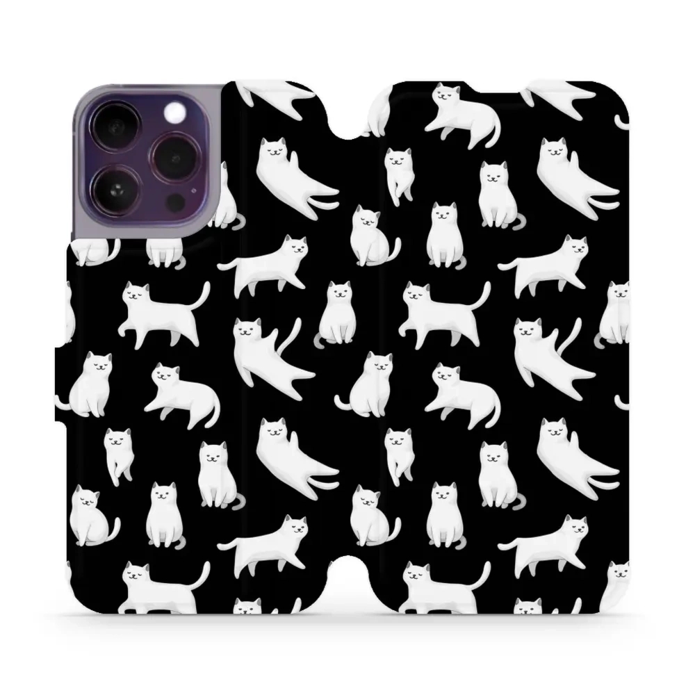 Etui z klapką do iPhone 14 Pro Max, Mobiwear Book, kotki luna