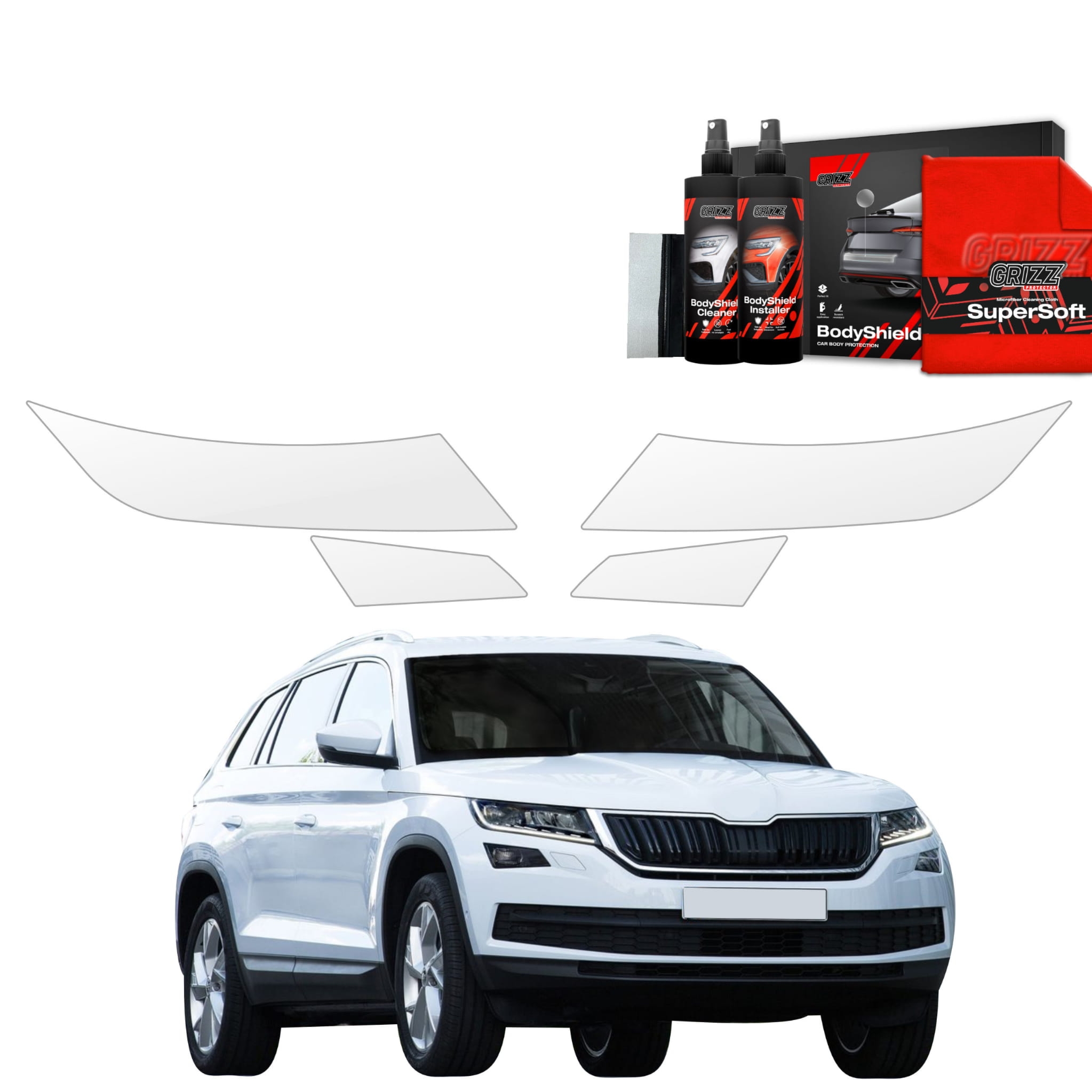 4w1 Folia ochronna na lampy Grizz Protector do Skoda Kodiaq (2016-2021)