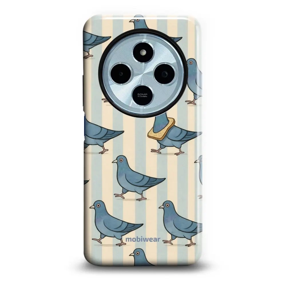 Etui ochronne do Xiaomi Redmi 14C 4G, Mobiwear Elite Pro, błękitne gołębie
