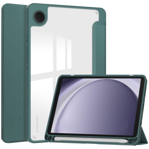 Image of Etui Bizon Case Tab Clear Matt do Samsung Galaxy Tab A9, ciemnozielone