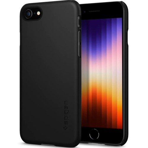 Image of Etui Spigen Thin Fit do iPhone SE 2022/2020, 8/7, czarne