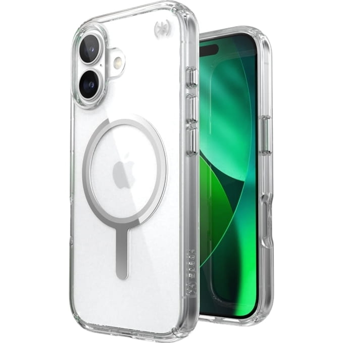 Etui Speck Presidio Perfect-Clear do MagSafe do iPhone 17, przezroczysto-srebrne