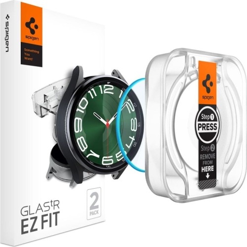 Image of Szkło do etui + Aplikator Spigen Glas.tr EZ Fit 2-Pack do Galaxy Watch 6 Classic 47mm