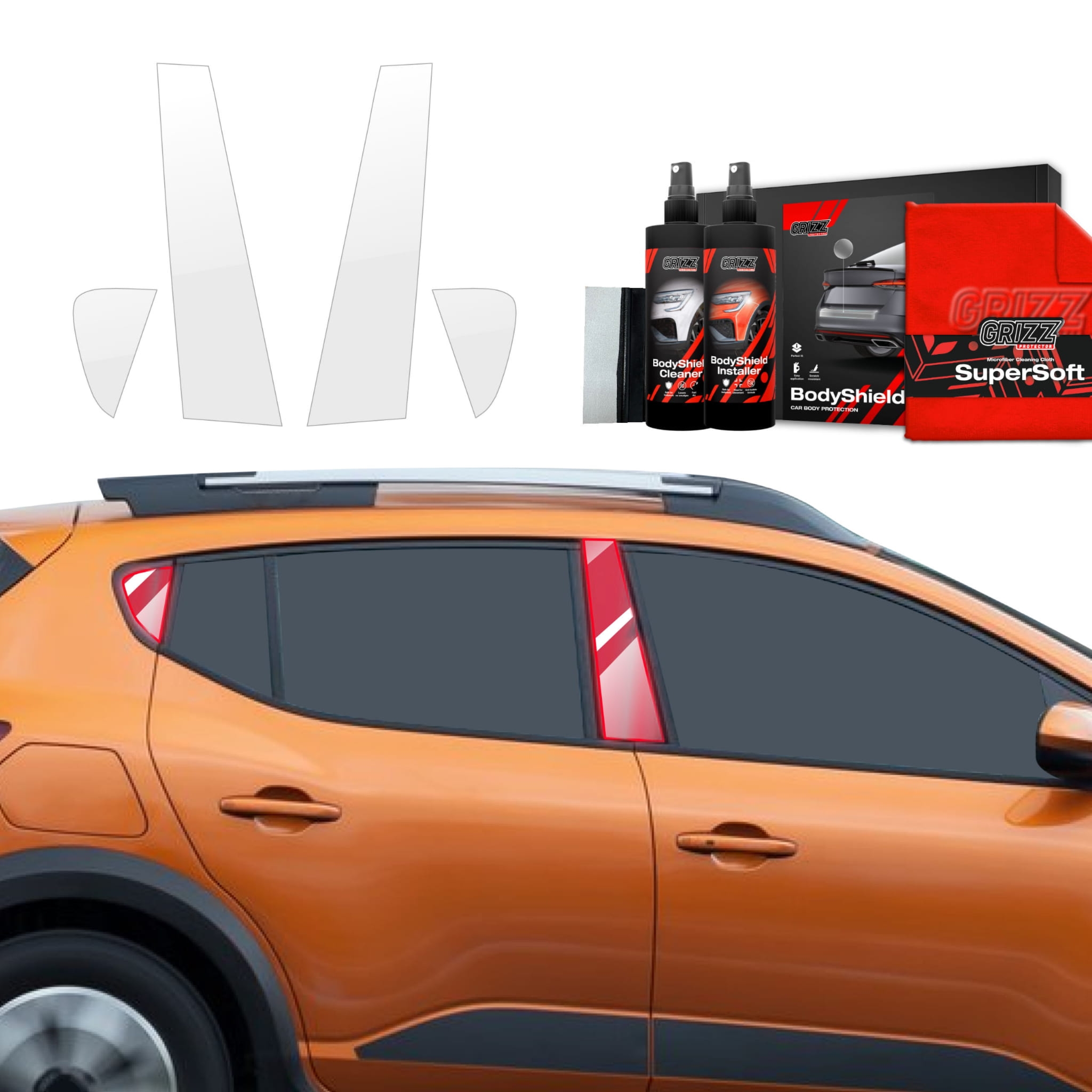 4w1 Folia ochronna na słupki Grizz Protector do Dacia Sandero (2020-2024)