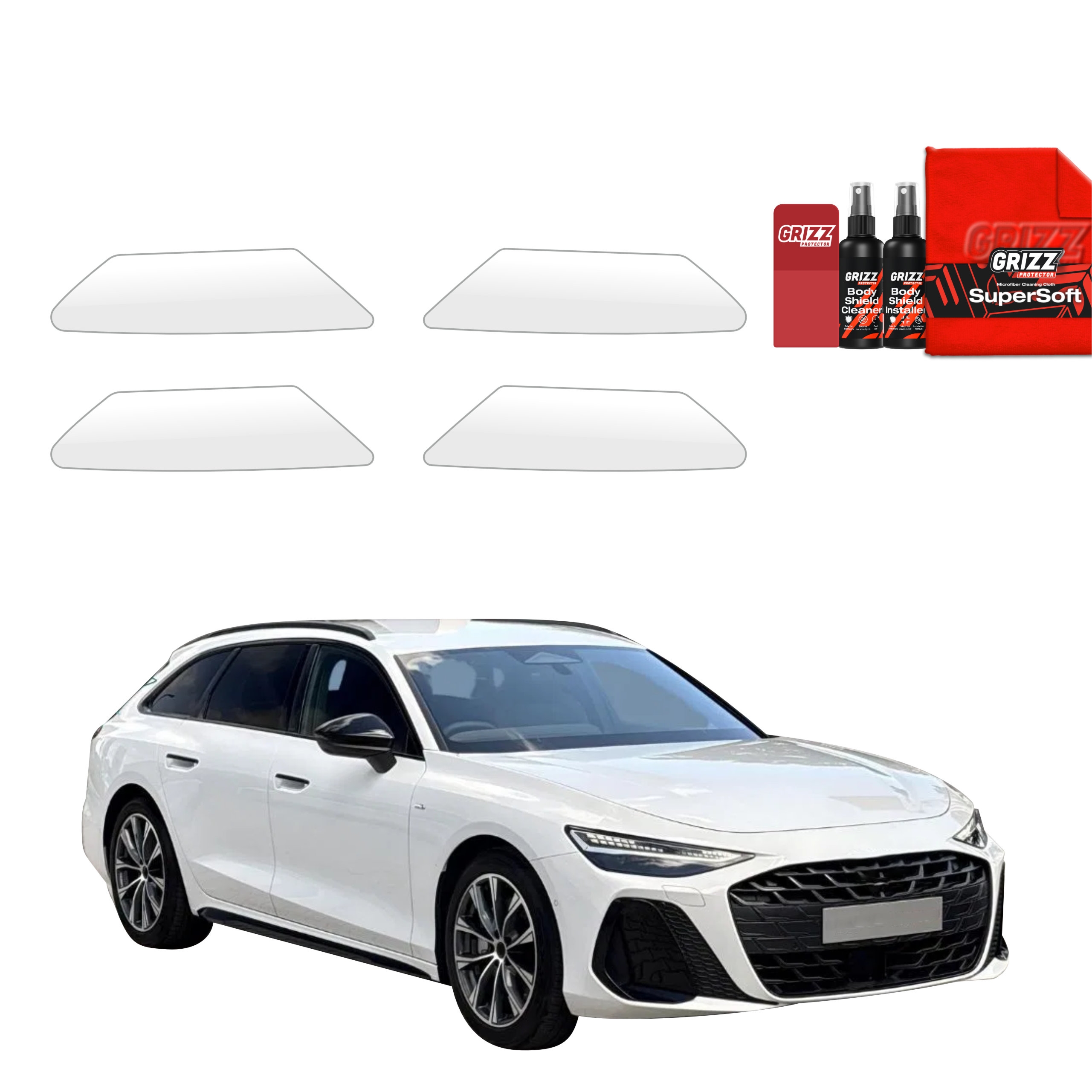 4w1 Bezbarwna folia ochronna Grizz Protector pod klamki Audi A6 C9 Avant (2025-2026)