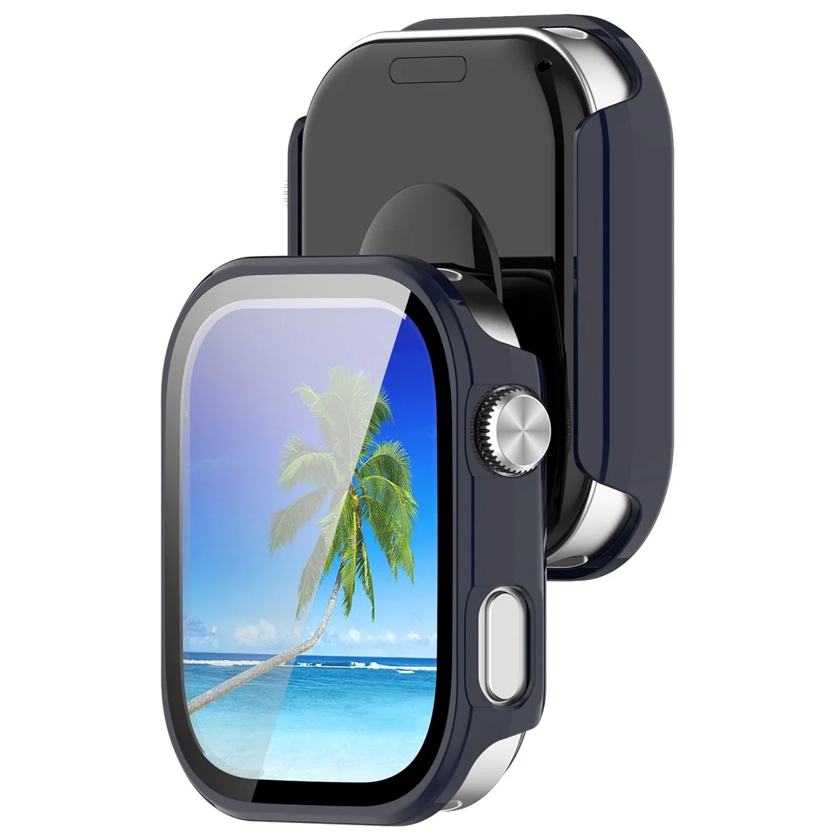 Etui ze szkłem do zegarka Bizon Case Watch Adamo do Xiaomi Redmi Watch 6, niebieskie