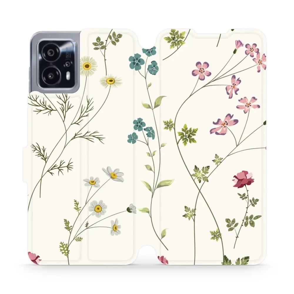 Etui z klapką do Motorola Moto G13, Mobiwear Book, polne kwiaty