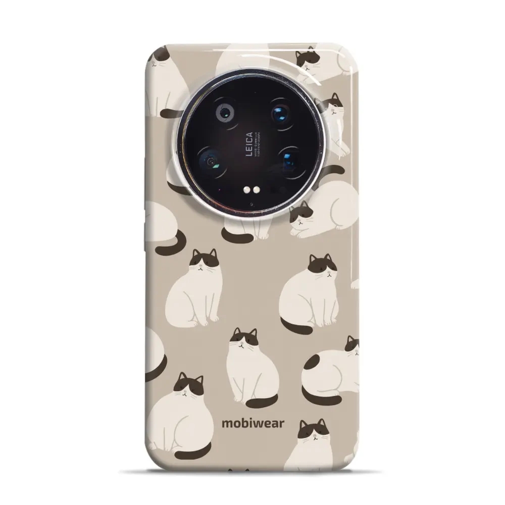 Etui ochronne do Xiaomi 14 Ultra, Mobiwear Elite Pro, kawa miau