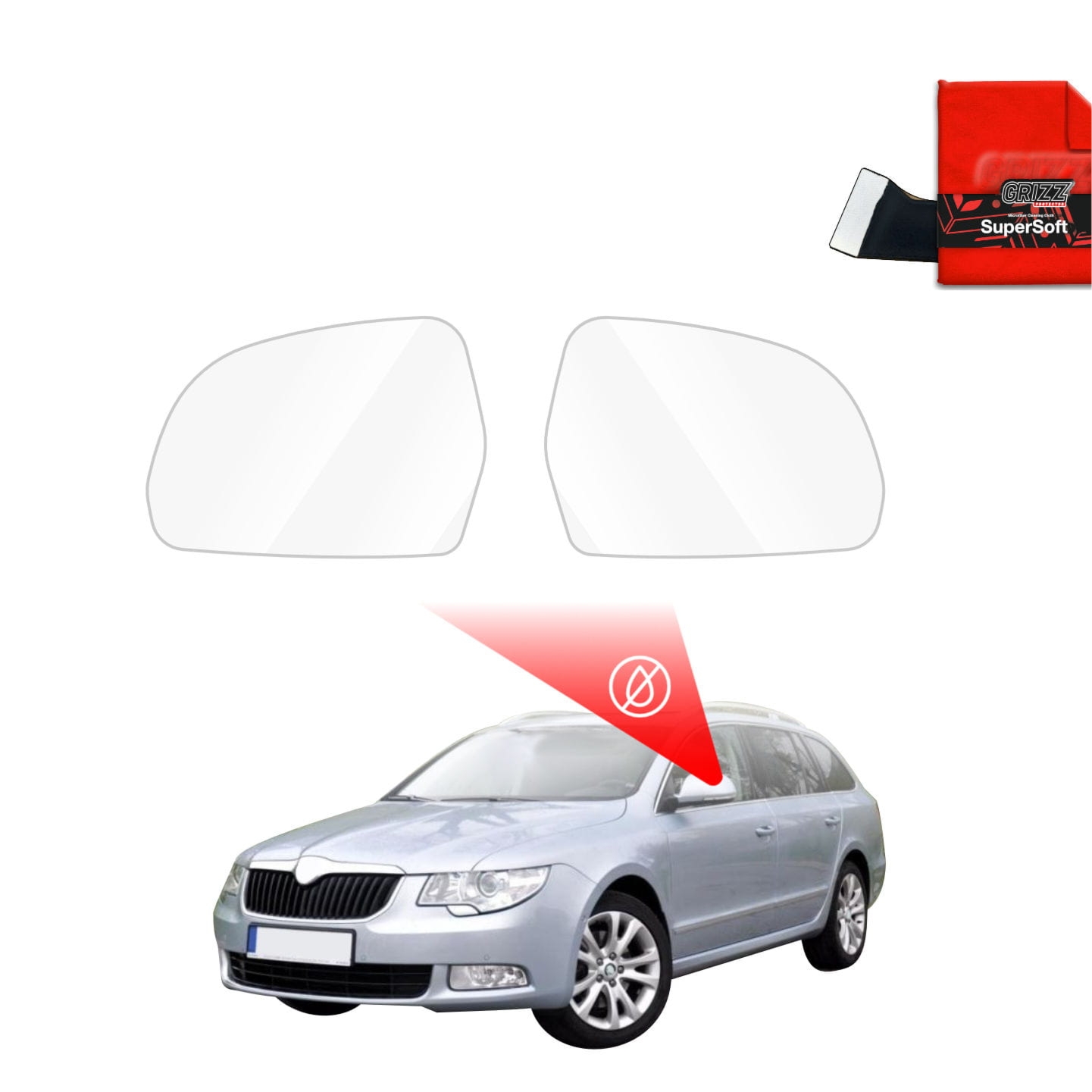Folia przeciwdeszczowa Grizz Protector na lusterka do Skoda Superb 2 (2008-2013)